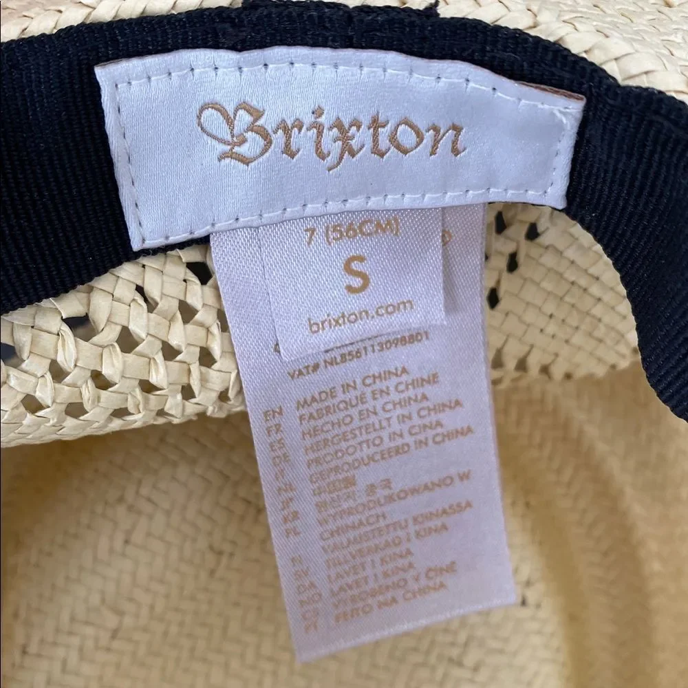 Brixton Joanna IV Natural Straw Hat Sz 7 / S (fits M) Vacation Sprint Break Boho